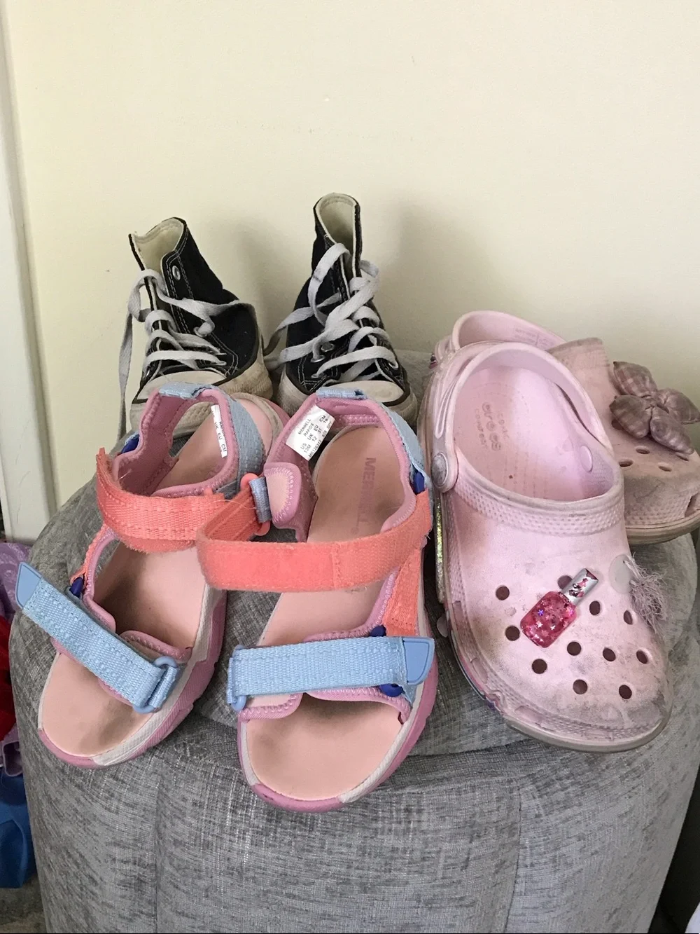 Bundle of kids shoes converse, croc, merrell Kids shoes